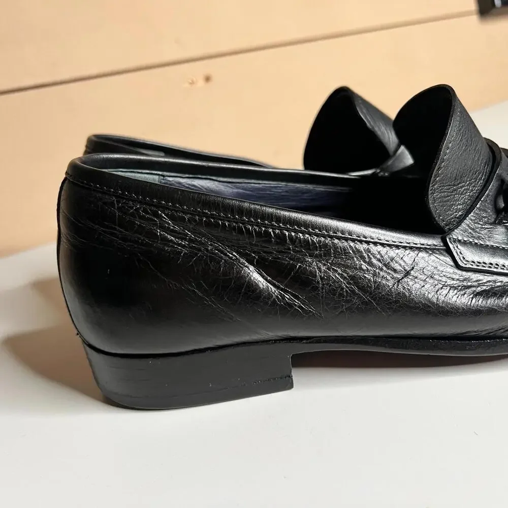 Salvatore‎ Ferragamo Men’s Black Leather Bit Loafers Dress Shoes Size 10